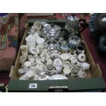 Crested Ware, to include Victoria Swan, Savoy, Corona, Success Pewter tea ware:- One Box