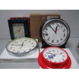 London Clock Company and Larkfield Modern Wall Clocks, boxed (4)