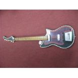 1970's Electric Guitar, with maroon perspex finger board, black body, chrome fittings, ivorine