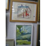 Derek McQueen, 'Porthmeor' Pastel and Watercolour, 27 x 32cm, signed lower right, Gillian Ayling 'St