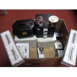 Two Modern Black Jewellery Boxes, (boxed), baby's plated mug, novelty cupcake money box, christening