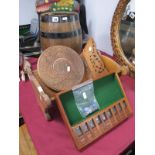 Universal Iron Bound Oak Barrel, 36cm high, oak book trough, mini table game.