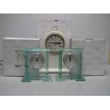 A London Clock Company Vintage Style Mantel Clock, boxed; together with two London Clock Company