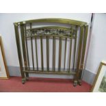 Early XX Century Single Brass Bed, arched top rails, with rail supports.