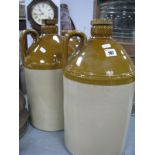 Two Pearson's of Chesterfield Stoneware Flagons, stamped '1954', both with lids, 42cm high,