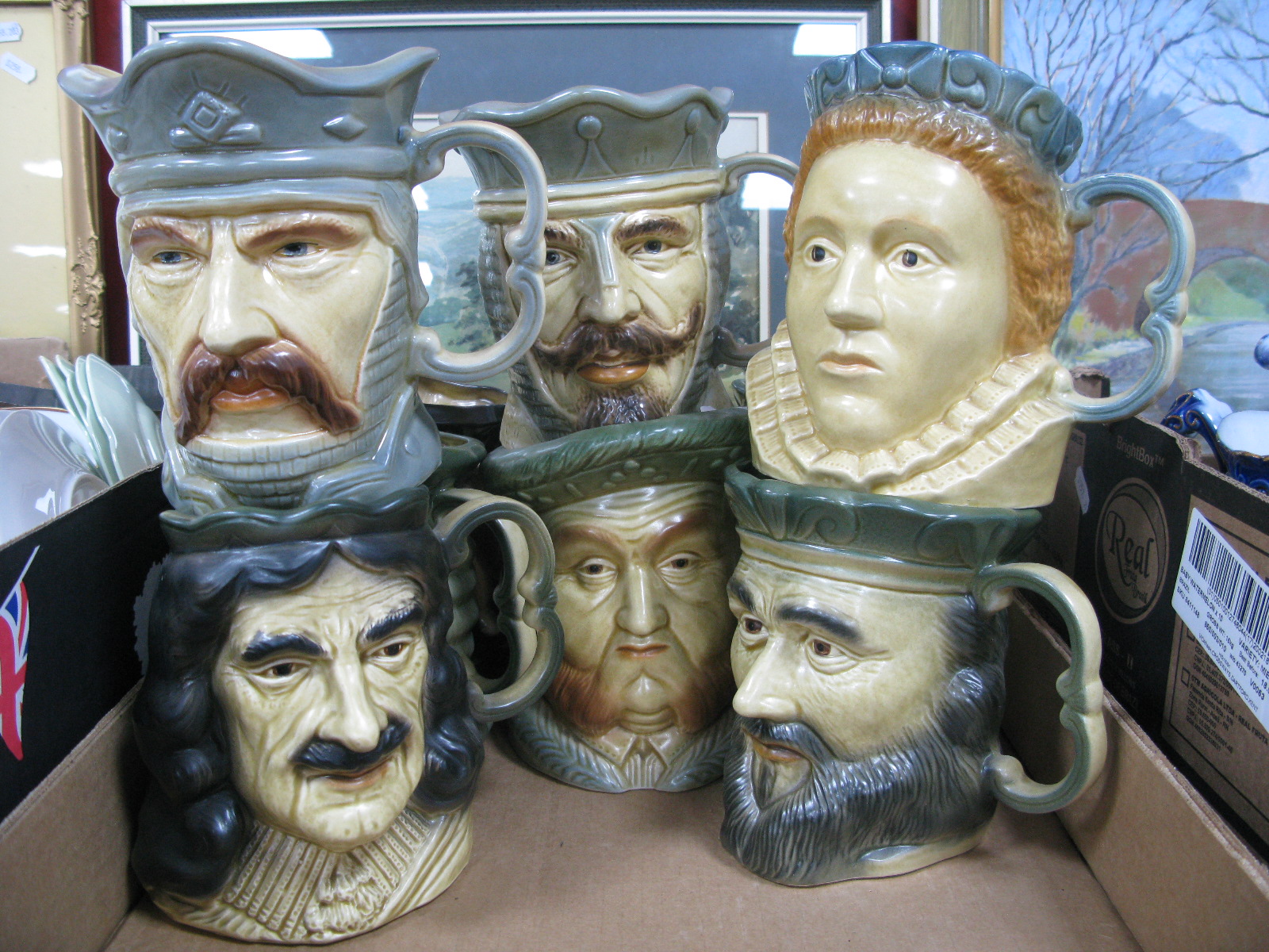 Kingston Pottery Character Jugs, featuring English Monarch (10):- One Box