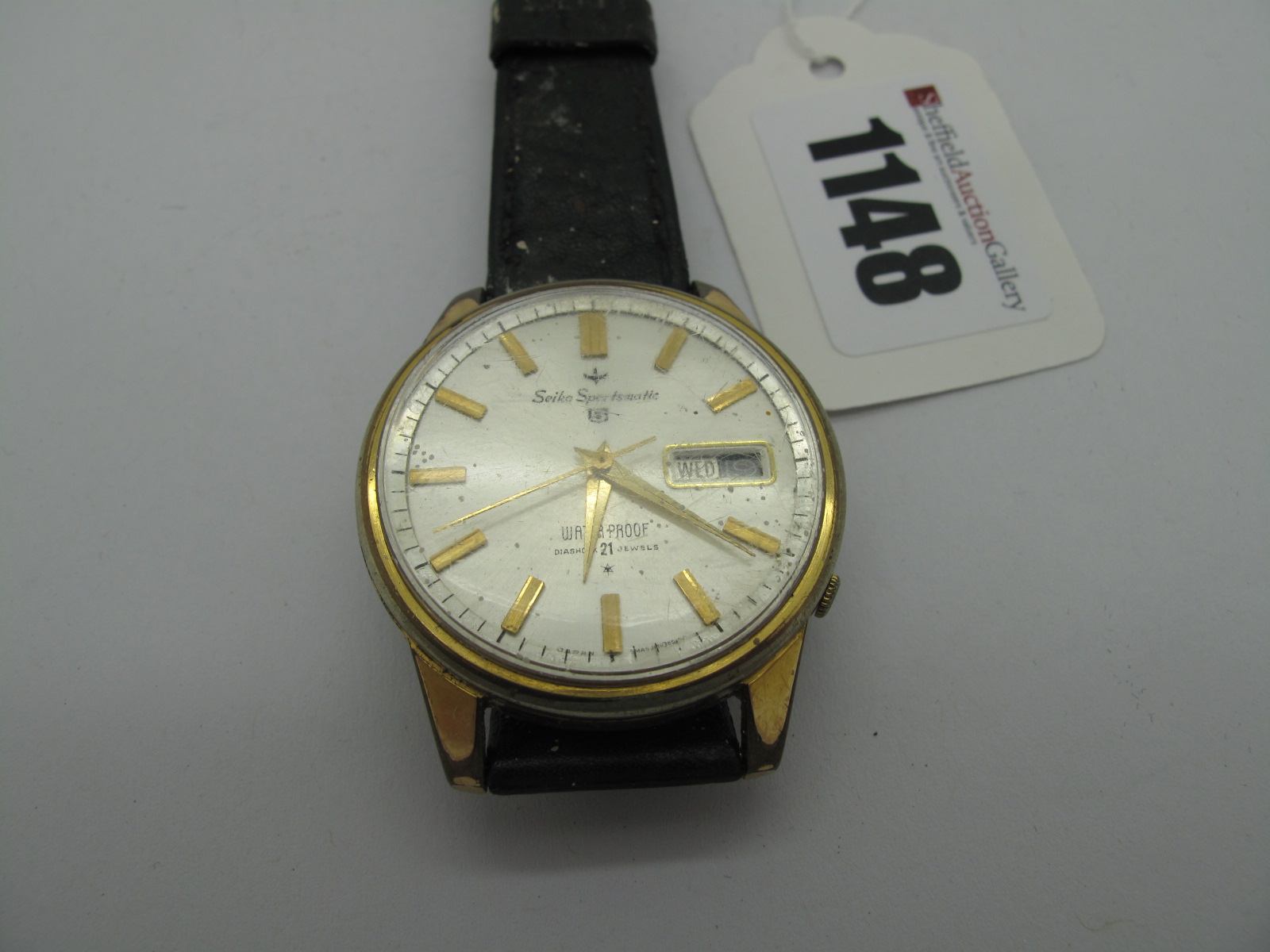 Seiko Sportsmatic Vintage Gent's Wristwatch, the signed dial with centre seconds and day/date