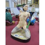 A Peggy Davies Erotic Figurine 'Megan', an artist original colourway 1/1 by M. Jackson, 21.5cm