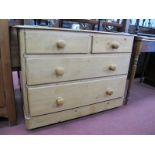 A XIX Century Pine Chest of Drawers, with two short drawers, three long drawers, on a plinth base,