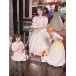 Royal Doulton Figurines, 'Birthday Girl' HN 3423, 'Sit' HN 3123 and 'Innocence' HN 3730. (3)
