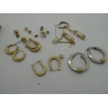 A Small Selection of "375" and Other Earstuds, Creole Hoops and Drops.