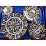 Royal Crown Derby 1128 Imari Pattern Plate, with wavy rim 22cm diameter, two plates 16cm diameter,