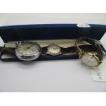 Renis: A 9ct Gold Cased Gent's Wristwatch, the signed dial with Arabic numerals, line markers and