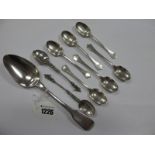 A Set f Six Hallmarked Silver Teaspoons, FH, Sheffield 1963; a pair of Apostle type teaspoons, (