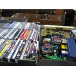 Quantity of C.D.'s, D.V.D's, Diecast vehicles:- Two Boxes