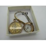A 9ct Gold Cased Ladies Wristwatch, the unsigned white dial with Arabic numerals, in textured