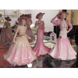 Coalport Figurines, 'Summer Romance', 'Pretty in Pink' and one other. (3)