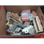 A Quantity of "OO/HO" Scale Cardboard Constructed and Plastic Lineside Buildings, including