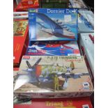 Three Plastic Model Aircraft Kits of Varying Scale by Academy, Revell, including Academy 1:48th