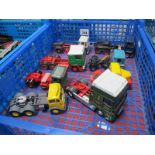 Eight 1:50th Scale Corgi Based Diecast Model Tractor Units, small parts missing, repainting noted,