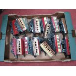 Twelve Hornby "O"Gauge/7mm Unboxed No 1 Coaches, BR LMS and LNER plus six M1/2 pre war Pullman