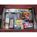 Approximately Twenty Diecast and Plastic Model Vehicles, by Corgi, LLedo, Atlas Editions Johnny