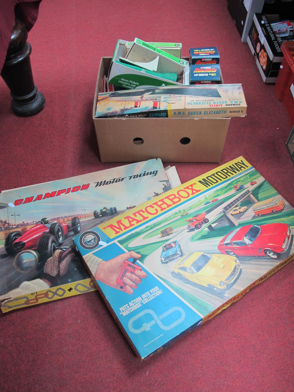 A Quantity of Mid XX Century Toys, including Subbuteo, Tri-ang, Rockets Lap Counter, Playcraft '