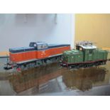 Two Trix "HO"Gauge Continental Outline Two Rail Unboxed Locomotives, S.J Railway Bo Bo diesel R/No