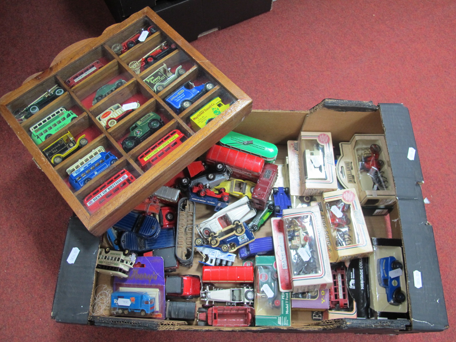 A Quantity of Lledo Diecast Models and Similar, often playworn, sometimes boxed. Plus a small wall