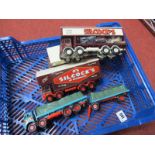 Four Corgi Diecast Model Commercial Vehicles, including Silcocks Leyland Octopus Eight Wheel Truck