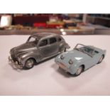 Two Lansdowne Models 1:43rd Scale White Metal Model Vehicles, including Austin Healey Sprite, (