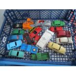 A Quantity of Approximately Seventeen Original Dinky and Corgi Diecast Vehicles, mainly cars, all