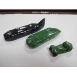 A Dinky Pre-War No. 23s - Streamlined Racing Car, dark blue, silver detail, a Post War No. 23P -