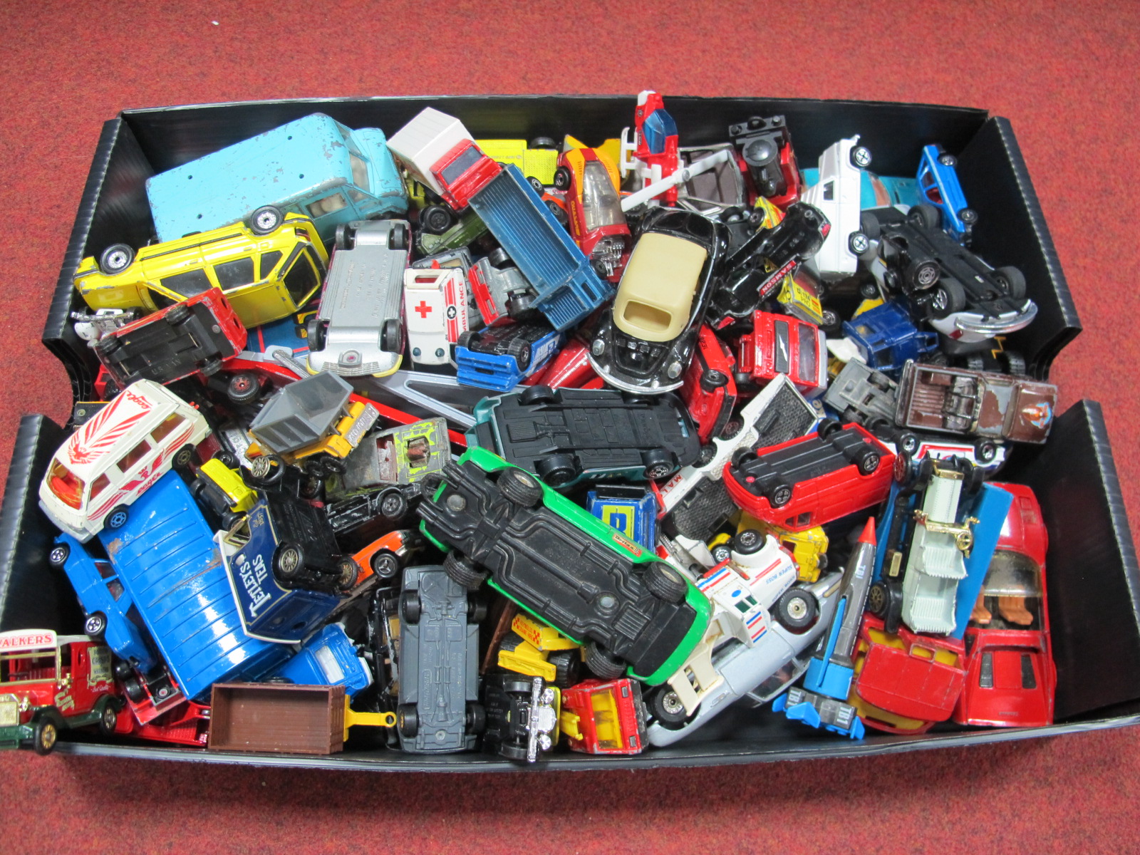 A Quantity of Diecast Vehicles, by Spot-On, Matchbox and others, all playworn.
