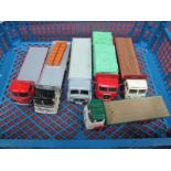 Six Corgi 1:50th Scale Diecast Model Open Flatbed Trucks, including Foden, small parts missing,