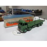 Dinky Supertoys No. 505 2nd Series Foden Flat Truck with Chains, green, one post broken and missing,