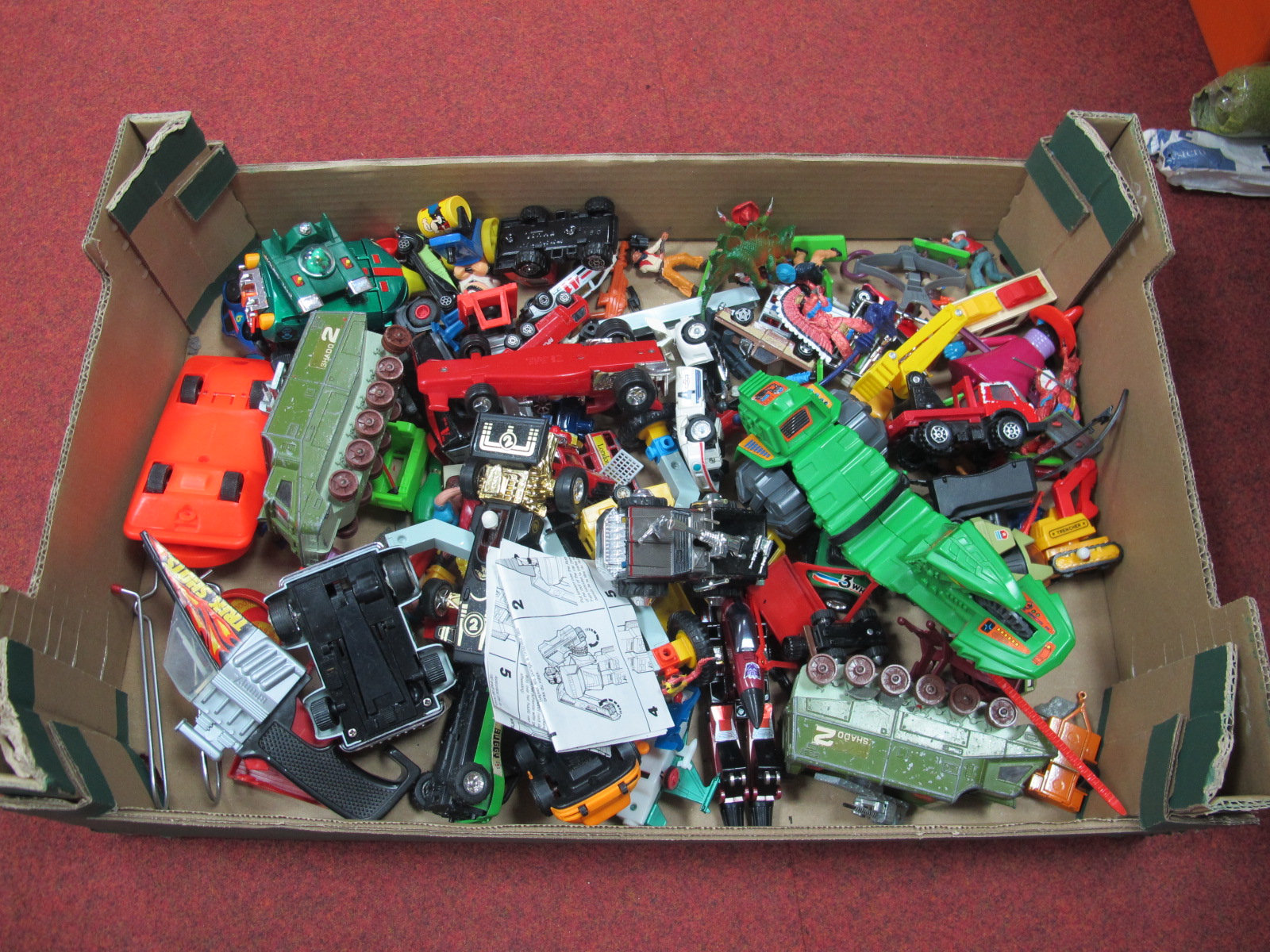 A Quantity of Playworn Diecast and Plastic Model Vehicles, by Dinky, Tonka, Corgi and other.