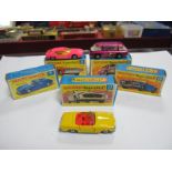 Five Matchbox Superfast, No. 22 Freeman Intercity Commuter - Purple, No. 20 Lamborghini Marzal -