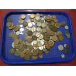 A Collection of Mainly Base Metal Coins, to include GB Pre-Decimal pennies, 1946 George VI