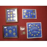 Two Framed Pre-Decimal Coin Sets, including British Silver Coins, Farthing, Halfcrown, Great Britain