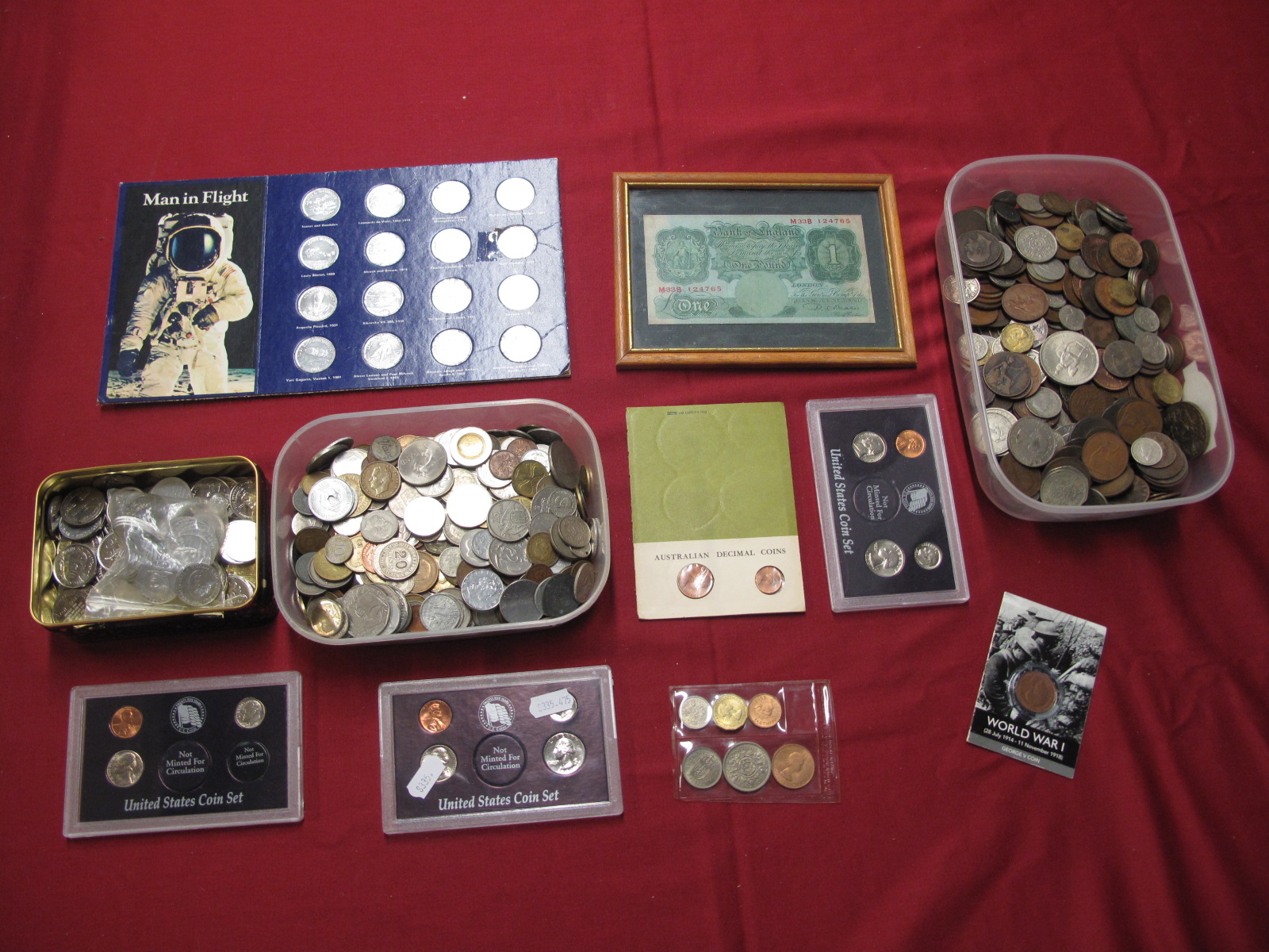 An Interesting Collection of G.B. and Overseas Base Metal Coins, including Two United States Coin