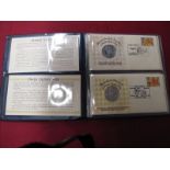 A Set of Four Limited Edition Silver Medallions, by John Pinches, Great Britons Medallic First Day