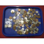 A Collection of Base Metal G.B. and Overseas Coins; together with four G.B. Silver Halfcrowns.