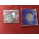 Two United Kingdom Fifty Pence Coins, both with EU/EEC interest, 1992/93 dual dated 50p, 1973 EEC