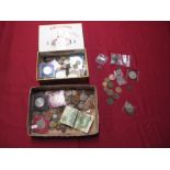 A Mixed Collection of G.B. and Overseas Base Metal Coins, to include Swiss 2 Francs 1968, Canada 2