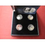 The London Mint Office Silver Proof Coin Set- The Crown Jewels, coins adorned with real precious