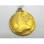 Queen Anne Guinea, 1713, applied pendant loop, (8.5g).