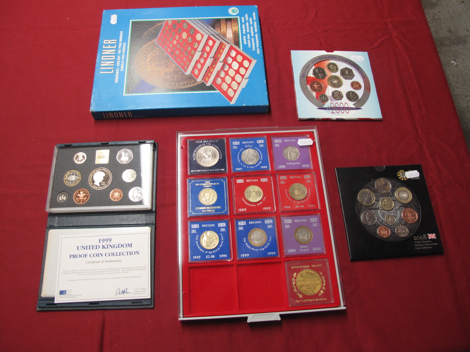 A Collection of G.B Decimal Coins, including Royal Mint 2008 BU coin collection, 2000 BU collection,