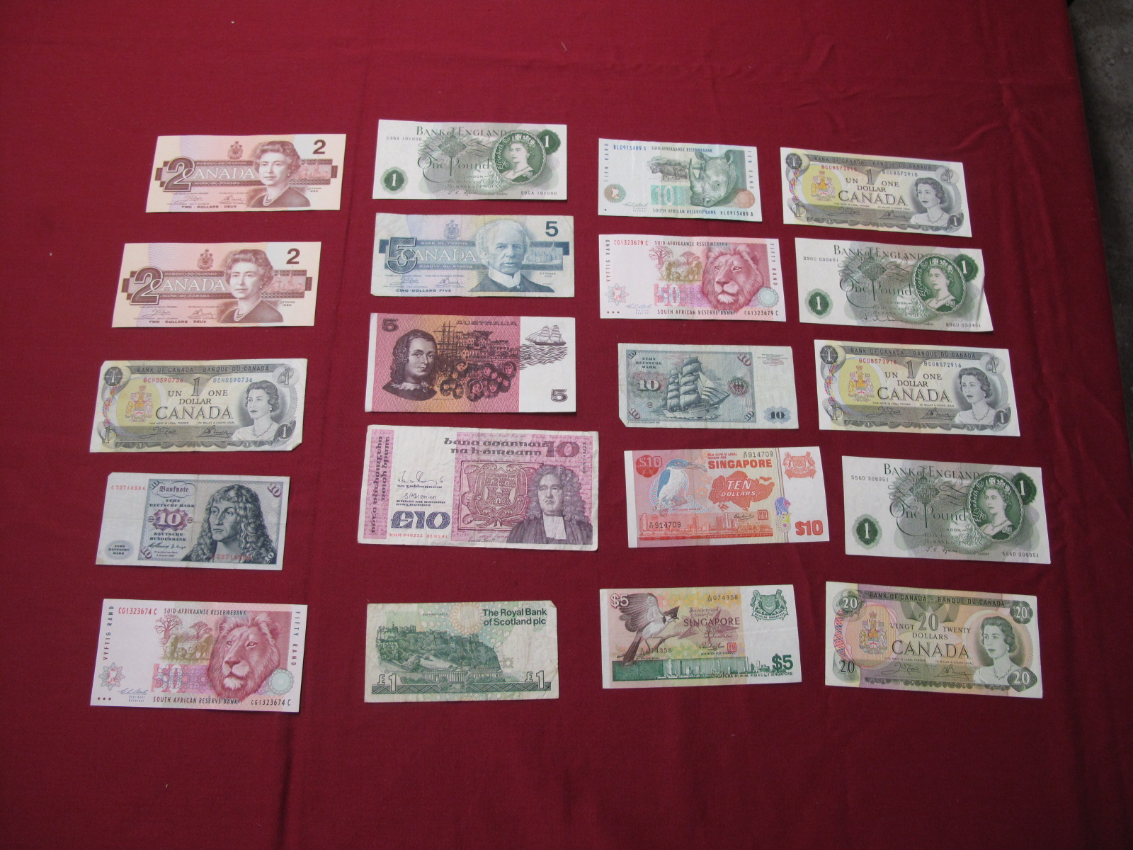 Approximately Twenty Predominately Redeemable Banknotes, to include Central Bank of Ireland £10,