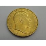 Edward VII Gold Sovereign, 1908, (8.0g).